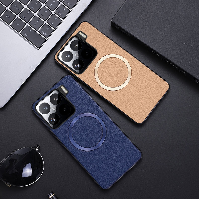 For-Xiaomi-15-CD-Magsafe-Magnetic-Litchi-Texture-Phone-Case(Black)