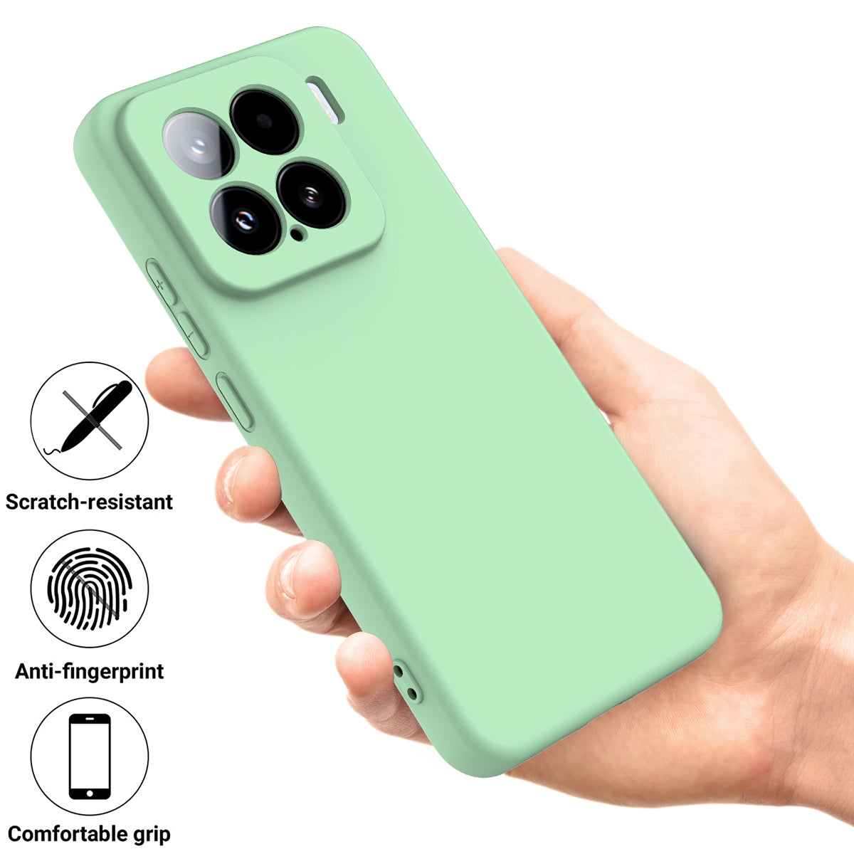 For-Xiaomi-15-Solid-Color-Liquid-Silicone-Dropproof-Full-Coverage-Phone-Case(Green)
