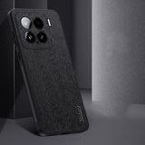 For-Xiaomi-15-Tree-Bark-Leather-Shockproof-Phone-Case(Black)