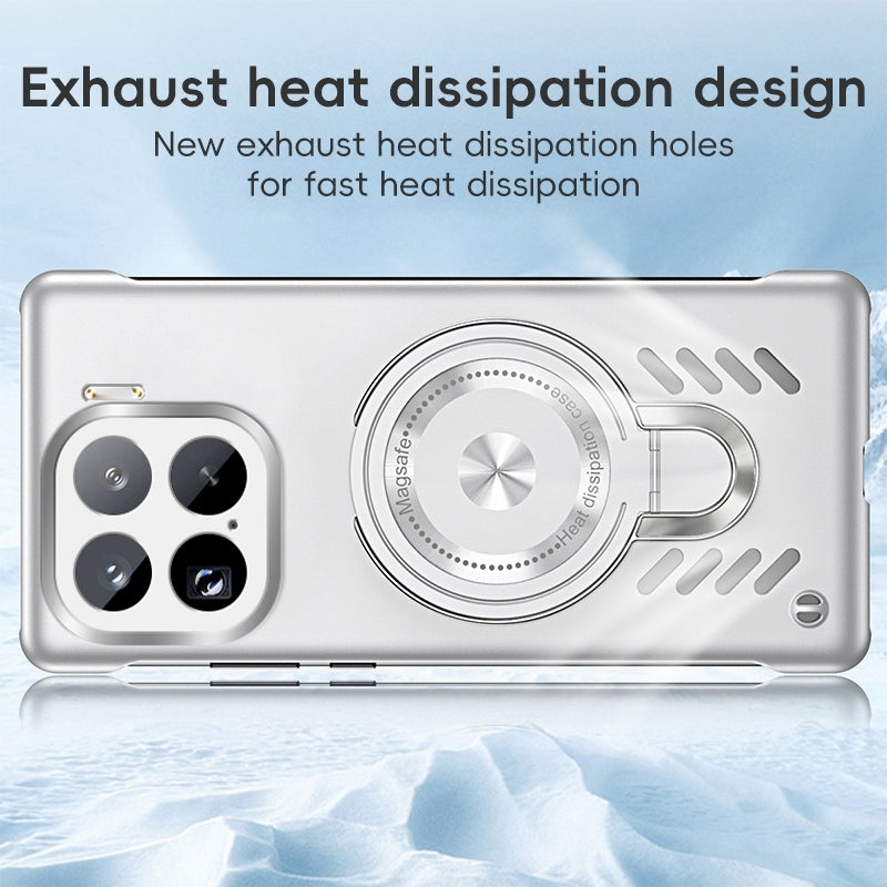 For-Xiaomi-15-Ice-Sense-Series-Graphene-Cooling-MagSafe-Holder-Phone-Case(Orange)