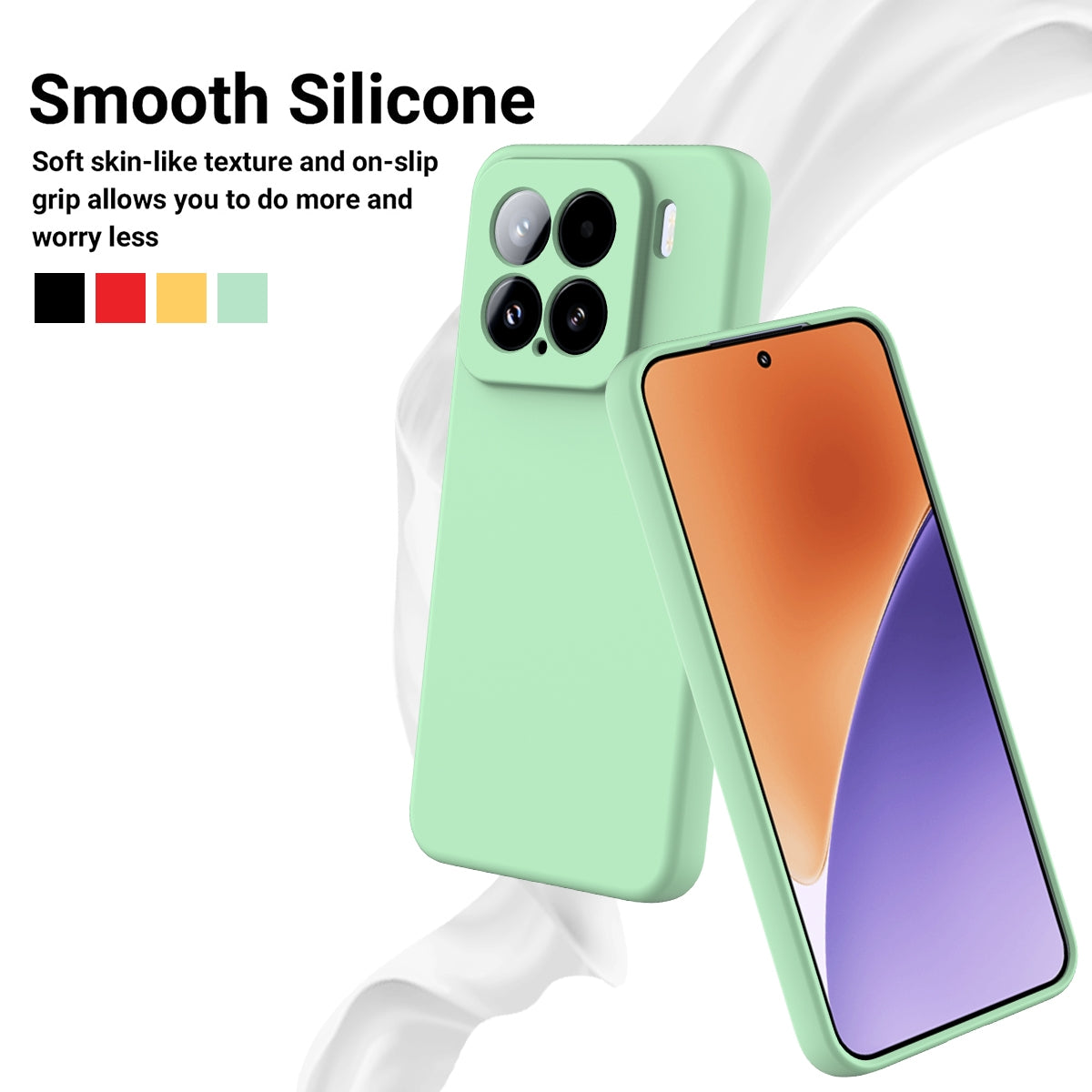 For-Xiaomi-15-Solid-Color-Liquid-Silicone-Dropproof-Full-Coverage-Phone-Case(Green)