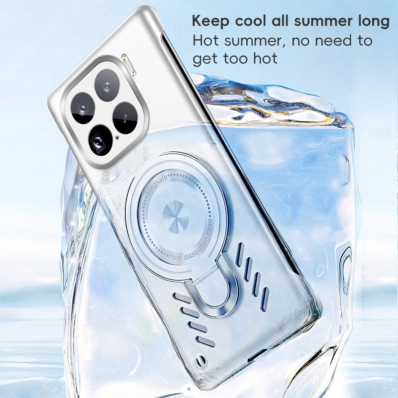 For-Xiaomi-15-Ice-Sense-Series-Graphene-Cooling-MagSafe-Holder-Phone-Case(Orange)