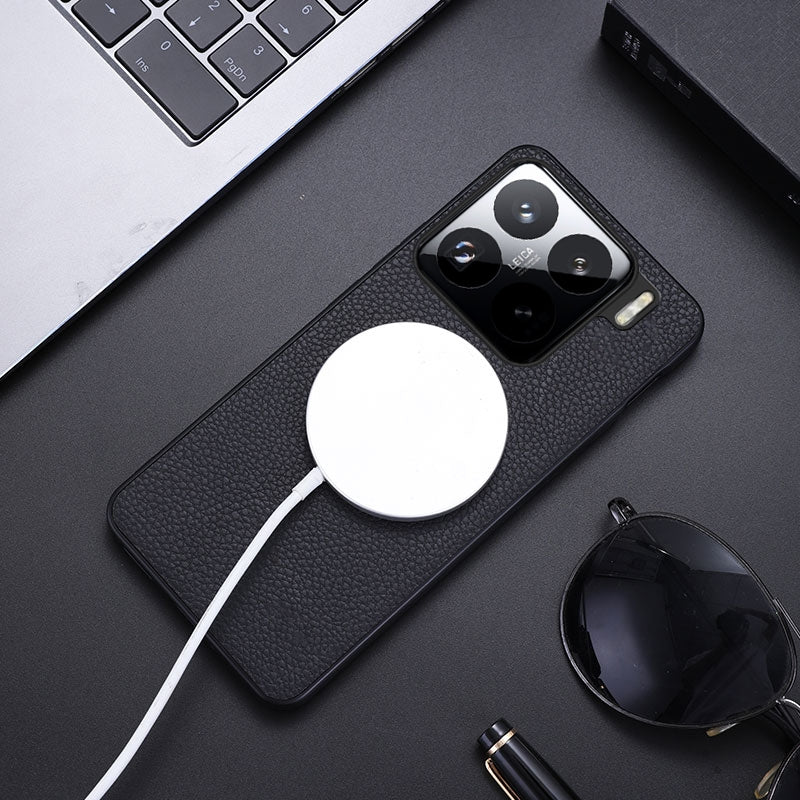 For-Xiaomi-15-CD-Magsafe-Magnetic-Litchi-Texture-Phone-Case(Black)