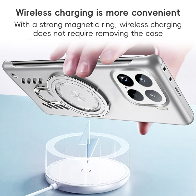 For-Xiaomi-15-Ice-Sense-Series-Graphene-Cooling-MagSafe-Holder-Phone-Case(Orange)