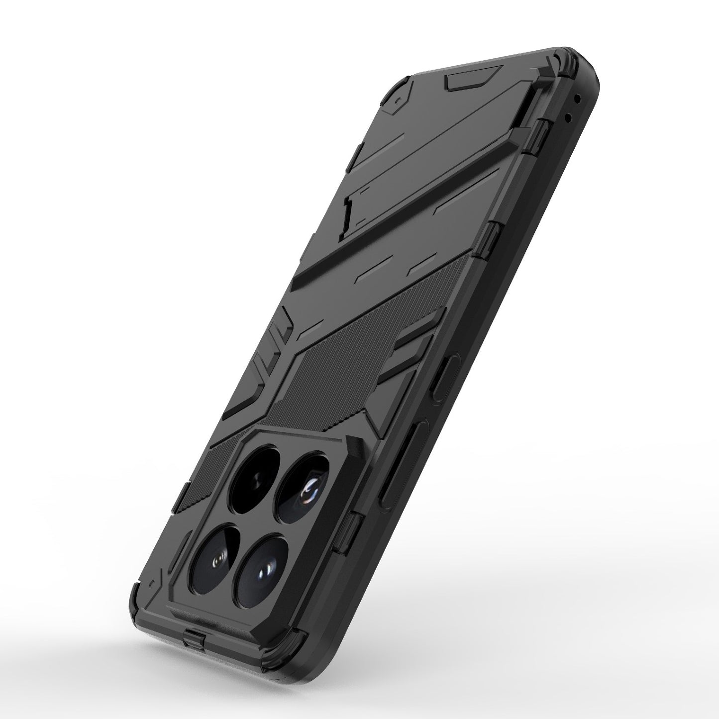 For-Xiaomi-15-Pro-5G-Punk-Armor-2-in-1-PC-+-TPU-Phone-Case-with-Holder(Black)