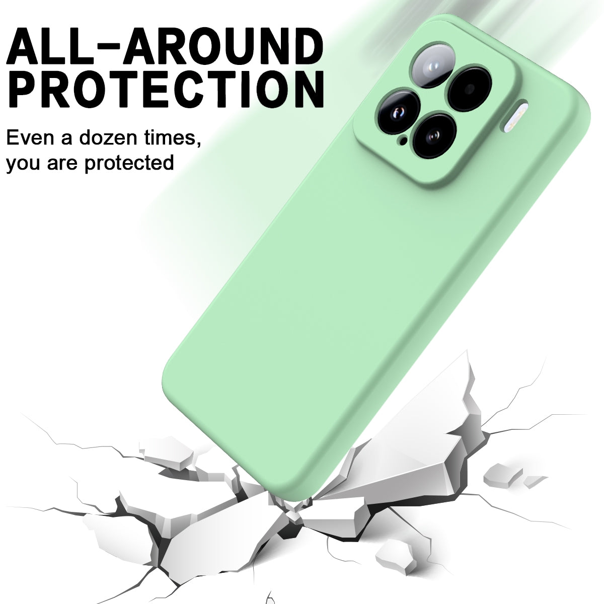 For-Xiaomi-15-Solid-Color-Liquid-Silicone-Dropproof-Full-Coverage-Phone-Case(Green)