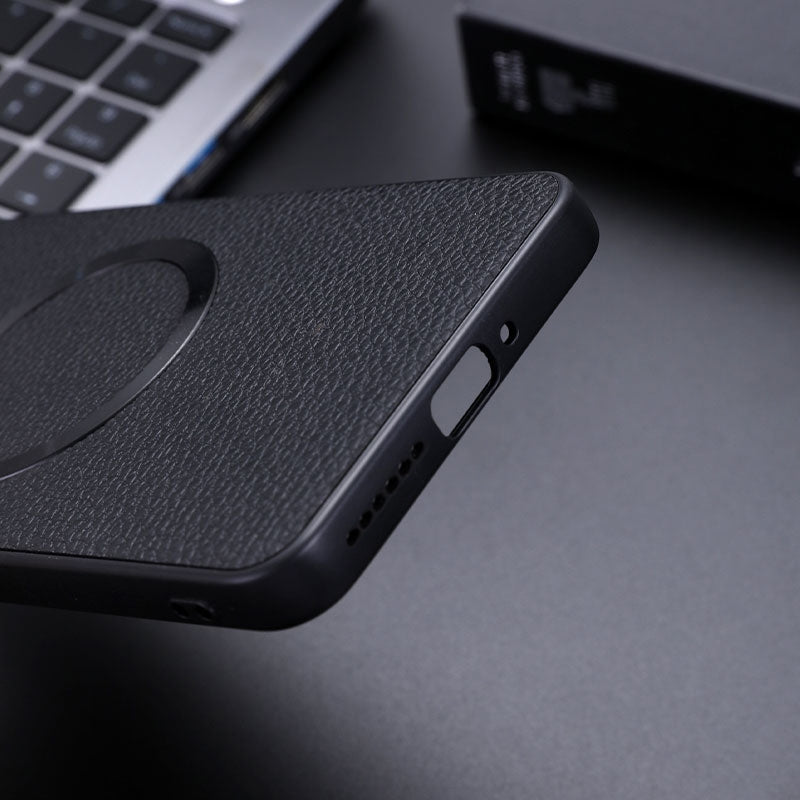 For-Xiaomi-15-CD-Magsafe-Magnetic-Litchi-Texture-Phone-Case(Black)
