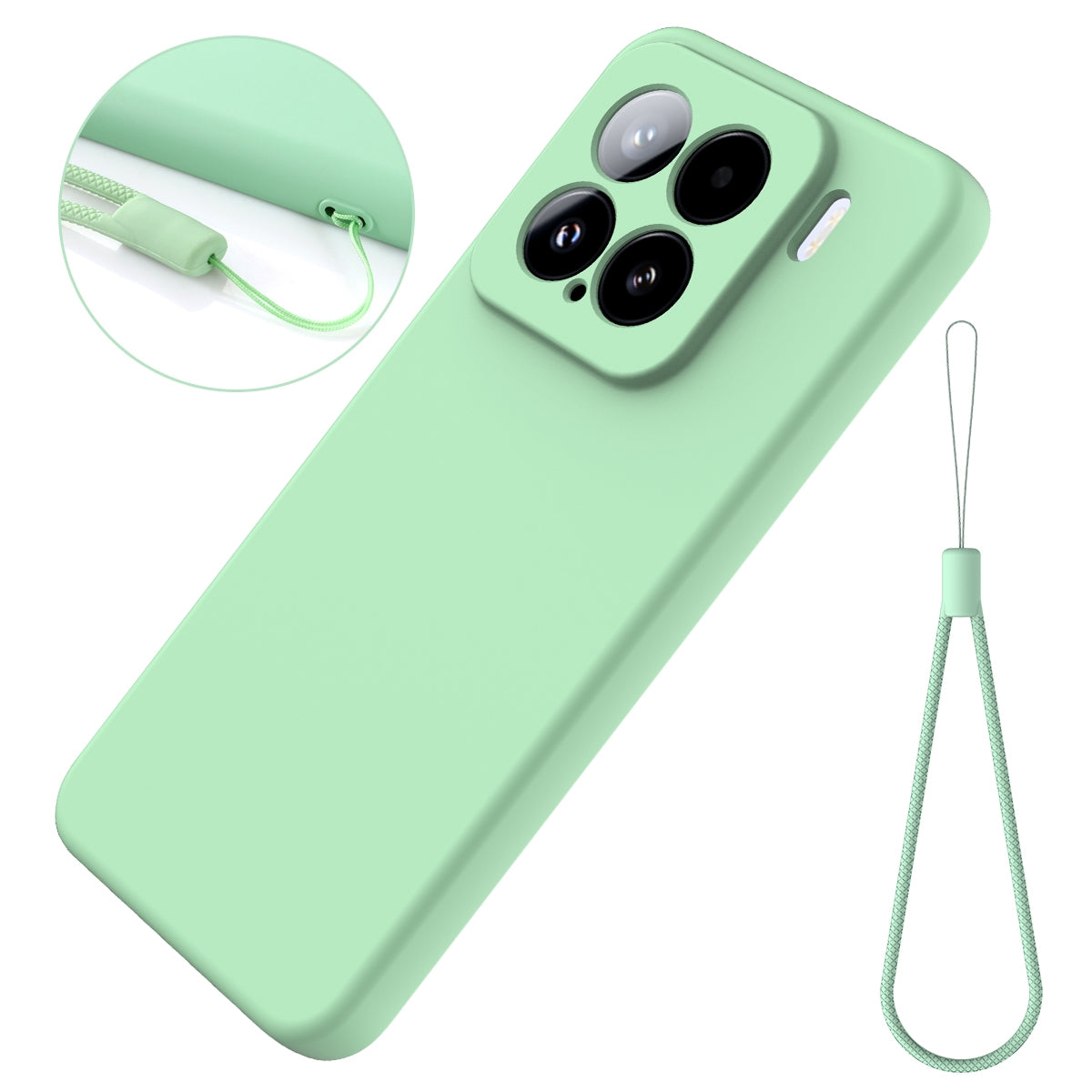 For-Xiaomi-15-Solid-Color-Liquid-Silicone-Dropproof-Full-Coverage-Phone-Case(Green)