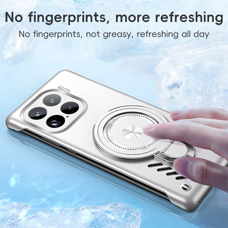 For-Xiaomi-15-Ice-Sense-Series-Graphene-Cooling-MagSafe-Holder-Phone-Case(Orange)