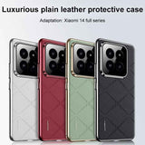 For-Xiaomi-15-Pro-Plain-Leather-PC-Phone-Case(Black)