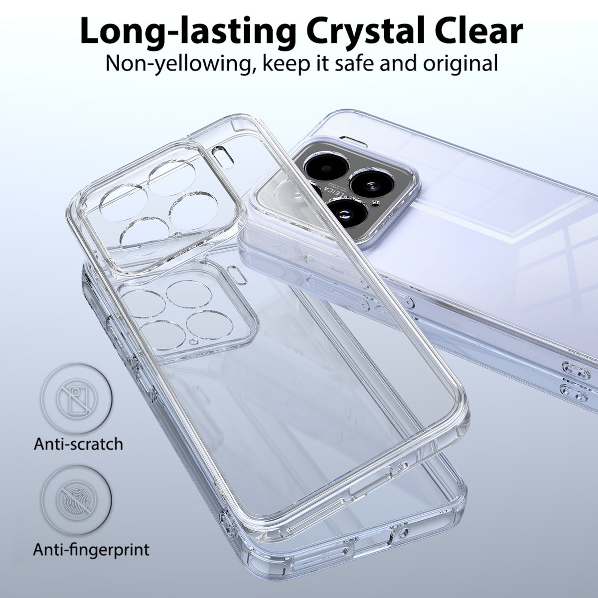 For-Xiaomi-15-Scratchproof-Acrylic-TPU-Phone-Case(Transparent)