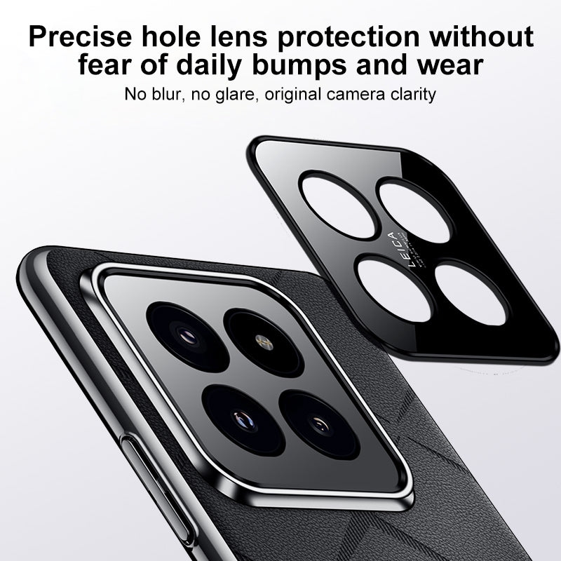 For-Xiaomi-15-Pro-Plain-Leather-PC-Phone-Case(Black)
