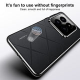 For-Xiaomi-15-Pro-Plain-Leather-PC-Phone-Case(Black)
