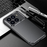 For-Xiaomi-15-Carbon-Fiber-Texture-Shockproof-TPU-Phone-Case(Black)