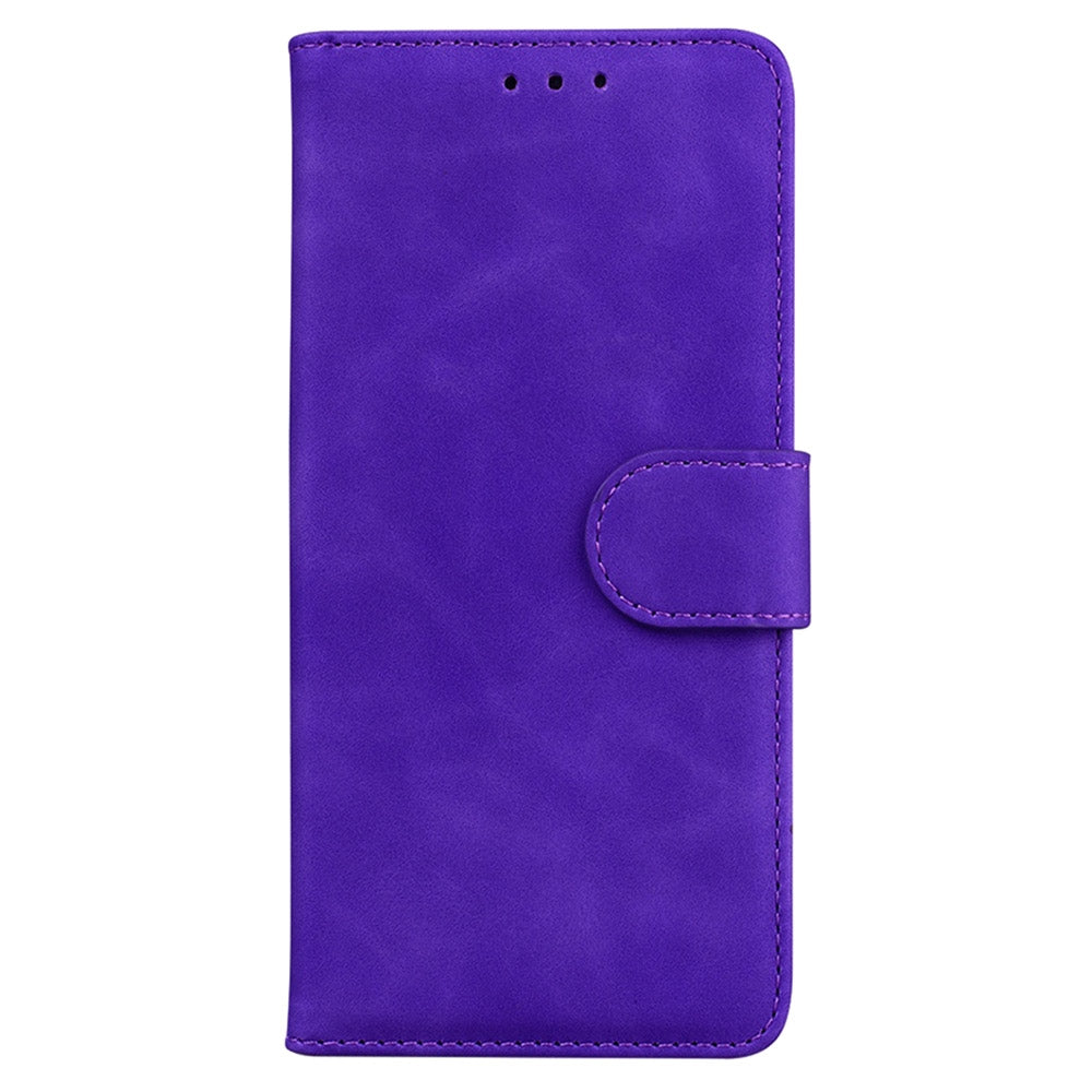For-Xiaomi-15-Pro-Skin-Feel-Pure-Color-Flip-Leather-Phone-Case(Purple)