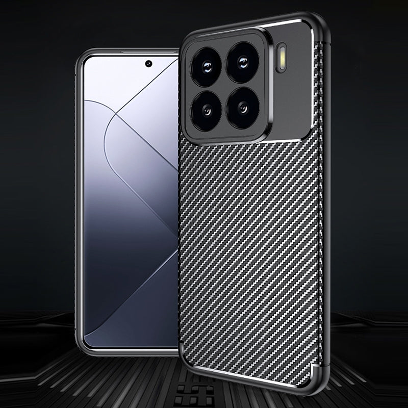 For-Xiaomi-15-Carbon-Fiber-Texture-Shockproof-TPU-Phone-Case(Black)