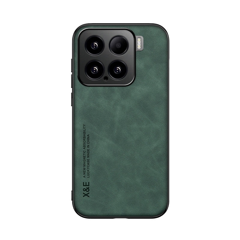 For-Xiaomi-15-Skin-Feel-Magnetic-Leather-Back-Phone-Case(Green)