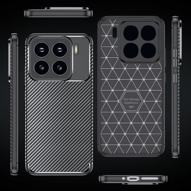 For-Xiaomi-15-Carbon-Fiber-Texture-Shockproof-TPU-Phone-Case(Black)