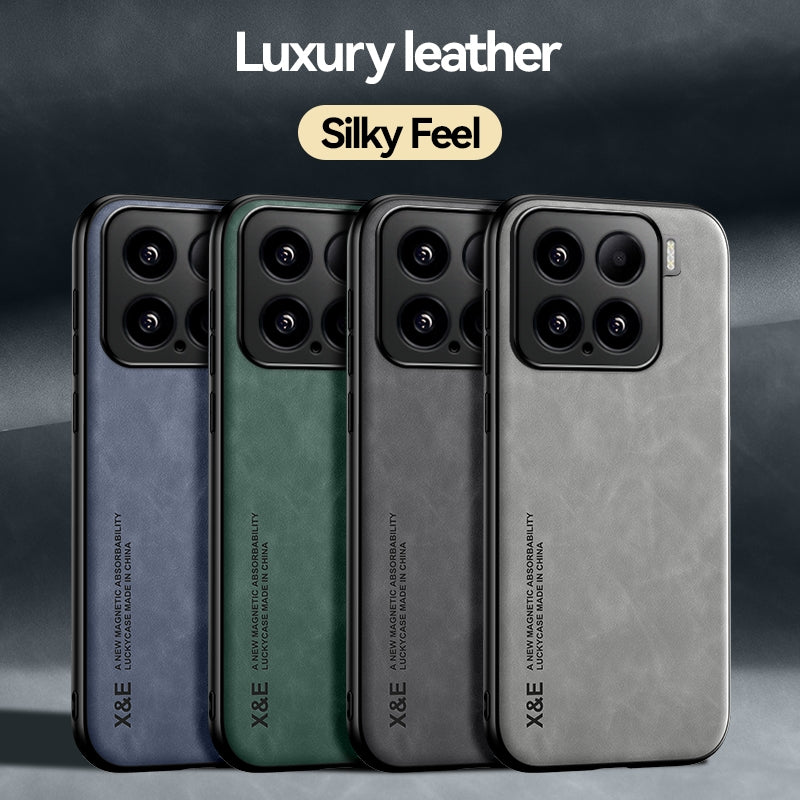 For-Xiaomi-15-Skin-Feel-Magnetic-Leather-Back-Phone-Case(Green)