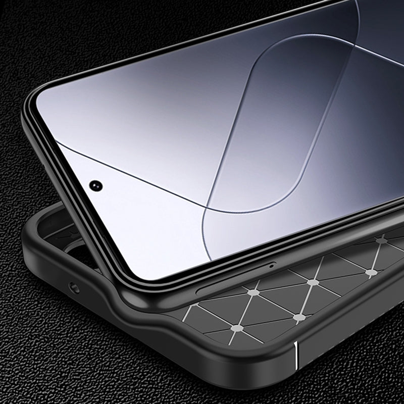 For-Xiaomi-15-Carbon-Fiber-Texture-Shockproof-TPU-Phone-Case(Black)