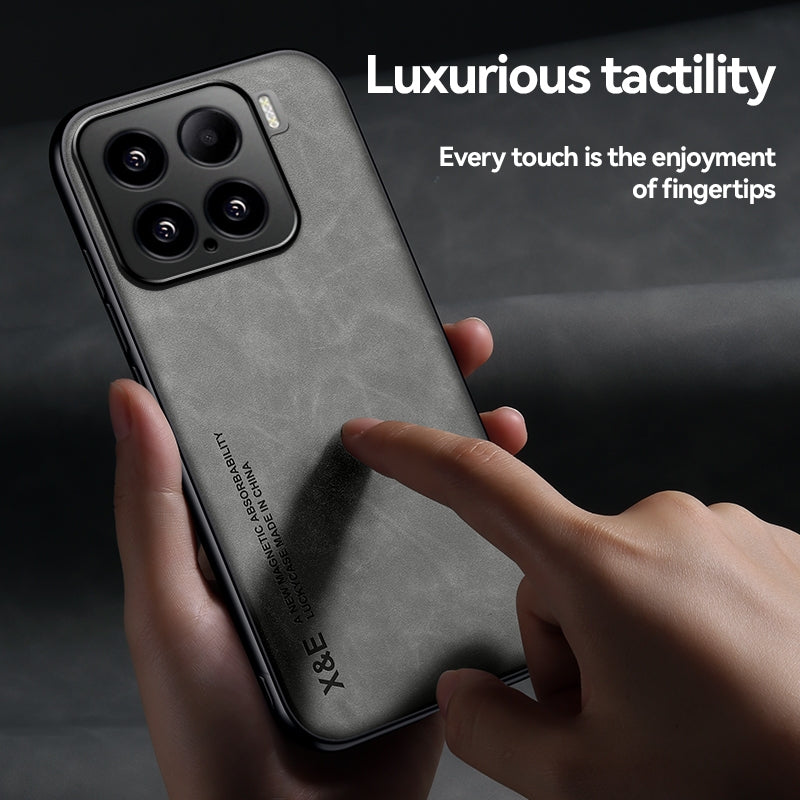For-Xiaomi-15-Skin-Feel-Magnetic-Leather-Back-Phone-Case(Green)