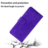 For-Xiaomi-15-Pro-Skin-Feel-Pure-Color-Flip-Leather-Phone-Case(Purple)