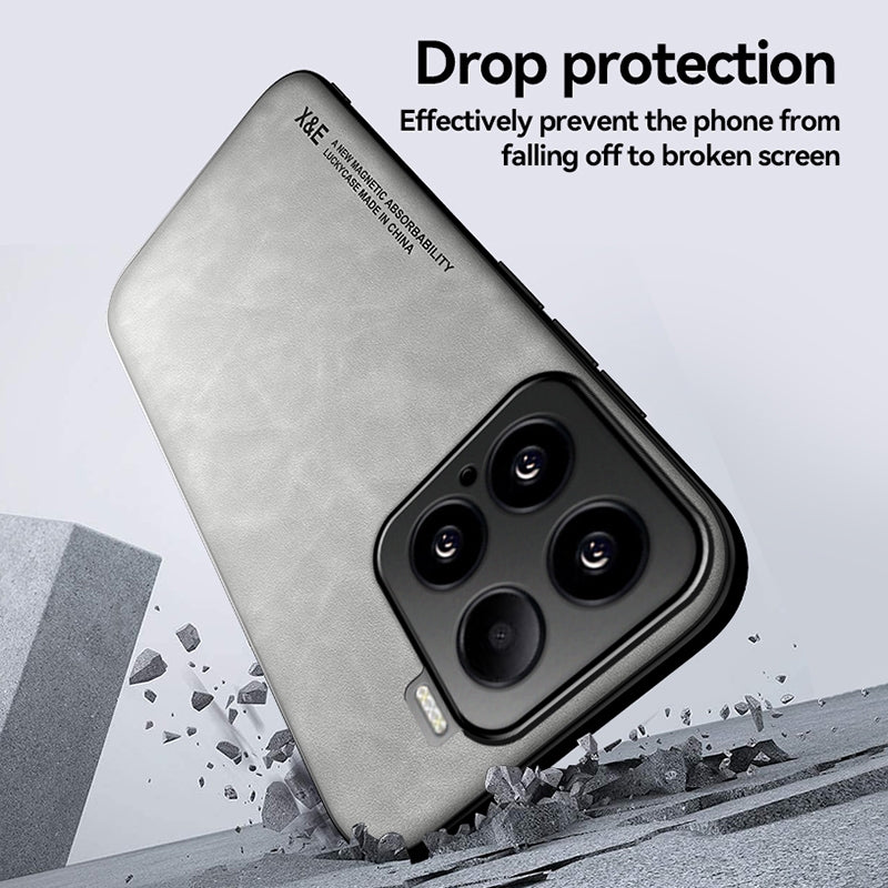 For-Xiaomi-15-Skin-Feel-Magnetic-Leather-Back-Phone-Case(Green)