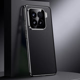 For-Xiaomi-15-Genuine-Leather-PC-Phone-Case(Black)
