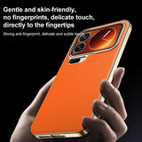 For-Xiaomi-15-Pro-Genuine-Leather-PC-Phone-Case(Green)