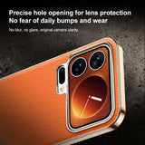 For-Xiaomi-15-Genuine-Leather-PC-Phone-Case(Black)