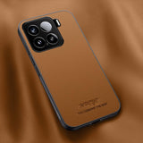 For-Xiaomi-15-HUIYI-Leather-Magnetic-Phone-Case(Brown)