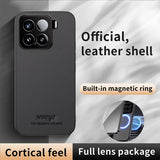 For-Xiaomi-15-HUIYI-Leather-Magnetic-Phone-Case(Brown)