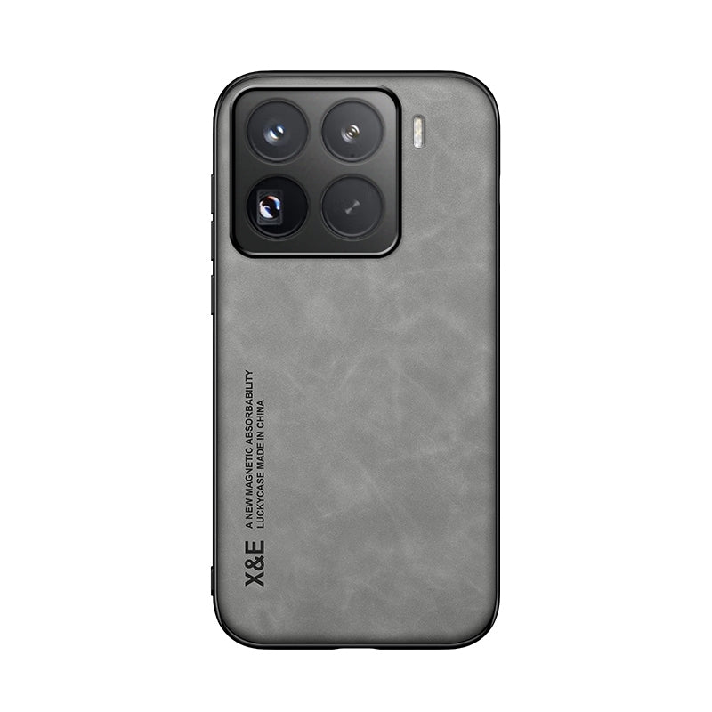 For-Xiaomi-15-Pro-Skin-Feel-Magnetic-Leather-Back-Phone-Case(Light-Grey)