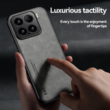 For-Xiaomi-15-Pro-Skin-Feel-Magnetic-Leather-Back-Phone-Case(Light-Grey)