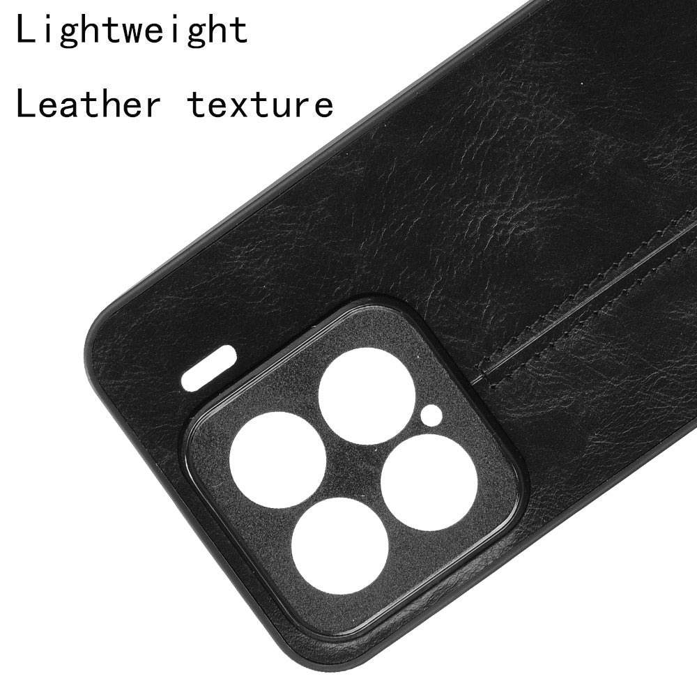 For-Xiaomi-15-Cow-Pattern-Sewing-Back-Cover-Phone-Case(Black)