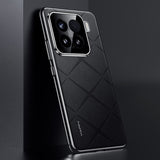 For-Xiaomi-15-Plain-Leather-PC-Phone-Case(Black)