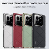For-Xiaomi-15-Plain-Leather-PC-Phone-Case(Black)
