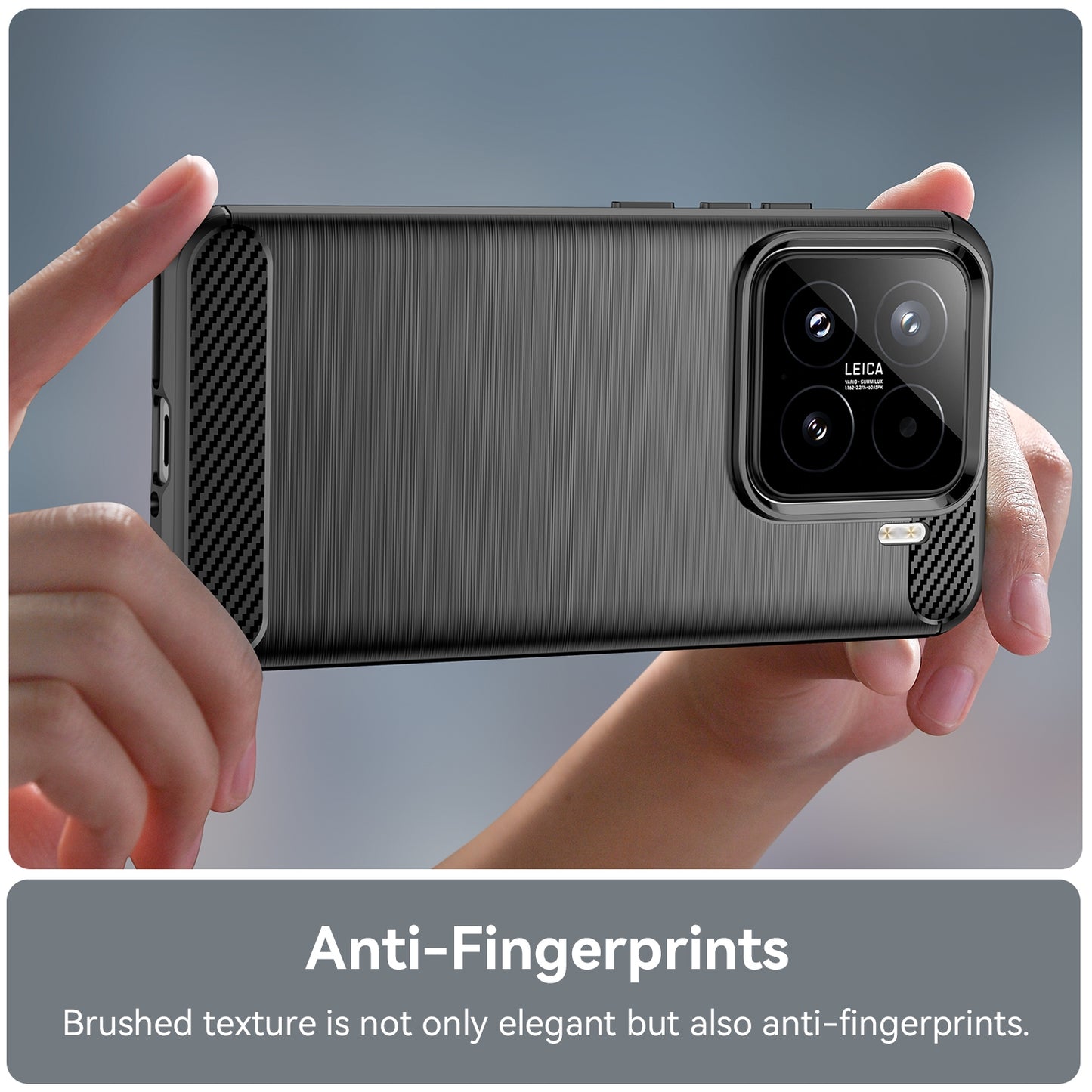 For-Xiaomi-15-Carbon-Fiber-Brushed-Texture-TPU-Phone-Case(Black)