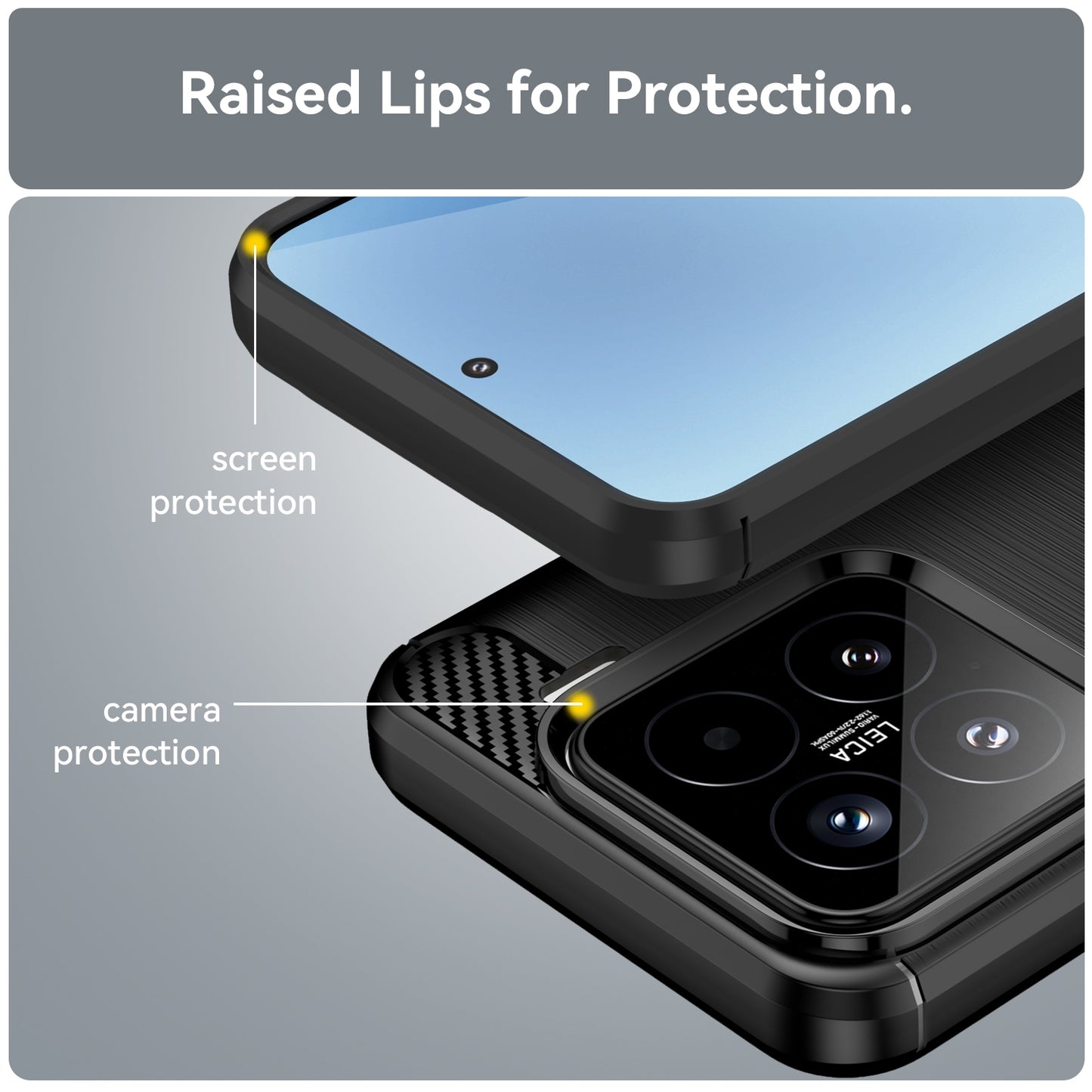 For-Xiaomi-15-Carbon-Fiber-Brushed-Texture-TPU-Phone-Case(Black)