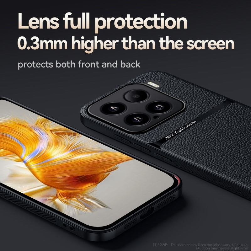For-Xiaomi-15-Litchi-Leather-Magnetic-Full-Coverage-Shockproof-Phone-Case(Navy-Blue)