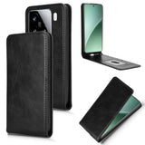 For-Xiaomi-15-Pro-Magnetic-Vertical-Flip-Leather-Phone-Case(Black)