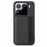 For-Xiaomi-15-Pro-Carbon-Fiber-Magnetic-Card-Bag-Phone-Case(Black)