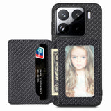 For-Xiaomi-15-Pro-Carbon-Fiber-Magnetic-Card-Bag-Phone-Case(Black)