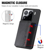 For-Xiaomi-15-Pro-Carbon-Fiber-Magnetic-Card-Bag-Phone-Case(Black)
