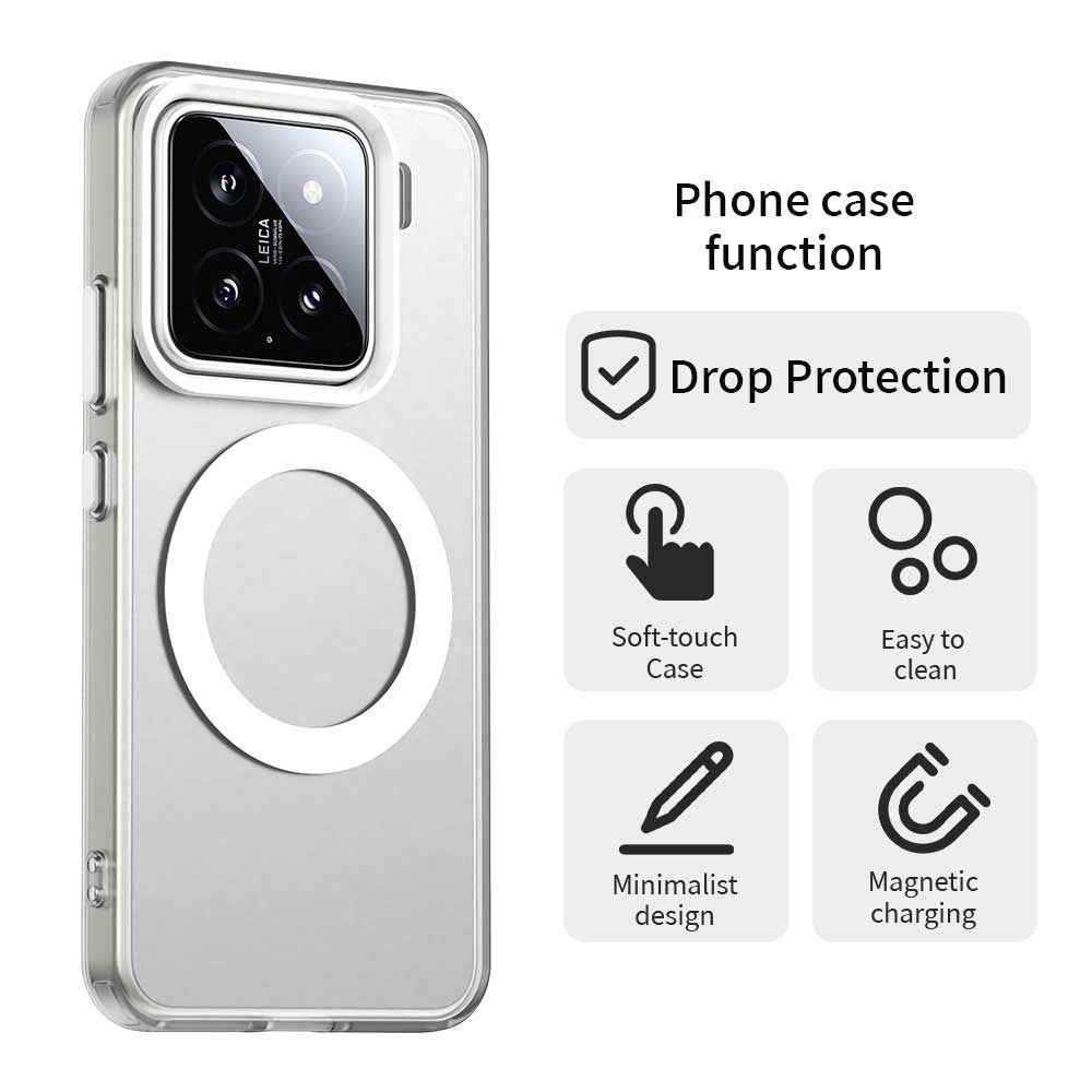 For-Xiaomi-15-Pro-Candy-Magsafe-PC-Hybrid-TPU-Phone-Case(White)