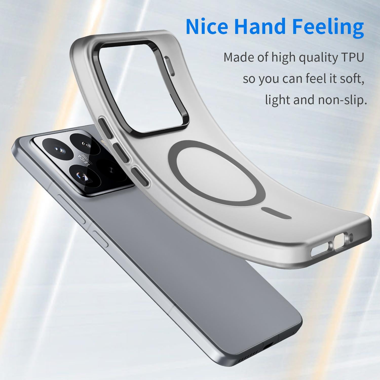 For-Xiaomi-15-Pro-MagSafe-Frosted-Translucent-TPU-+-PC-Full-Coverage-Phone-Case(Black)