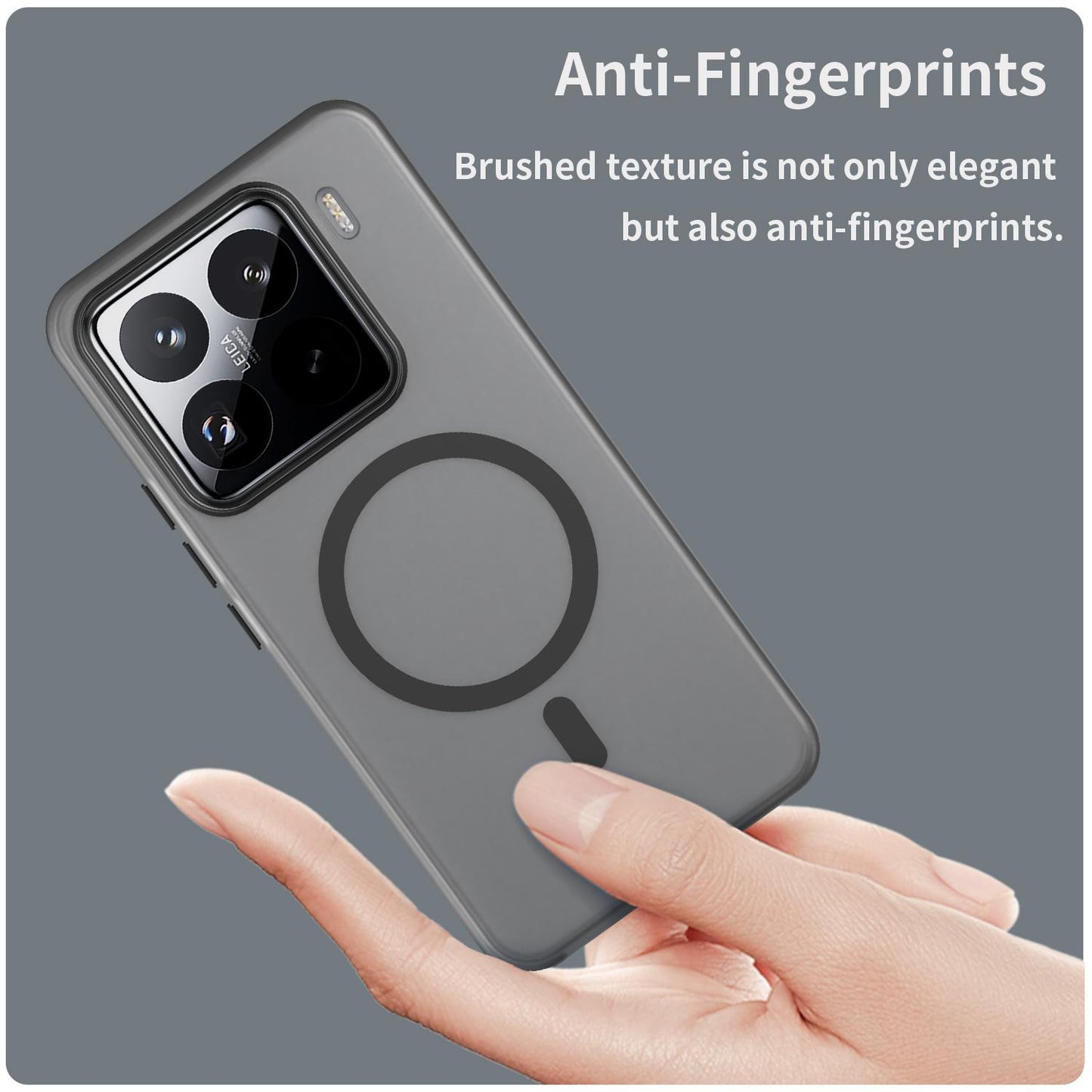 For-Xiaomi-15-Pro-MagSafe-Frosted-Translucent-TPU-+-PC-Full-Coverage-Phone-Case(Black)