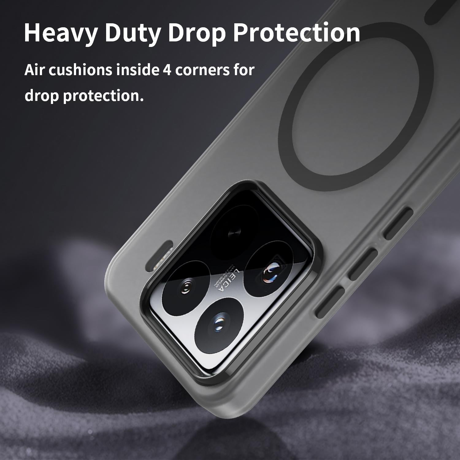 For-Xiaomi-15-Pro-MagSafe-Frosted-Translucent-TPU-+-PC-Full-Coverage-Phone-Case(Black)