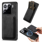 For-Xiaomi-15-Retro-Leather-Card-Bag-Magnetic-Phone-Case(Black)