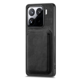For-Xiaomi-15-Retro-Leather-Card-Bag-Magnetic-Phone-Case(Black)